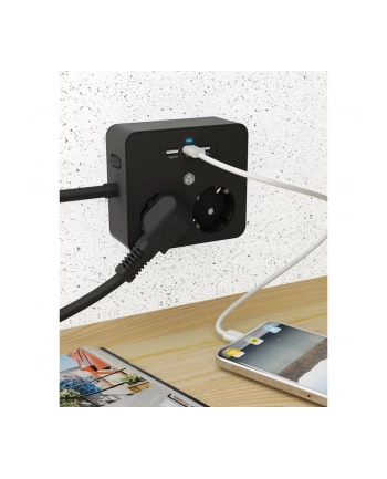 ICY BOX power strip IB-MPS2220B-CH, 2-way, 3x USB (black, 1.9 meter cable, switch) nr 2