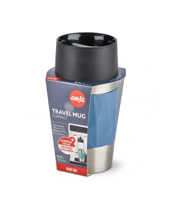 Emsa TRAVEL MUG Compact thermal mug (blue/stainless steel, 0.3 liters, screw cap) nr 2