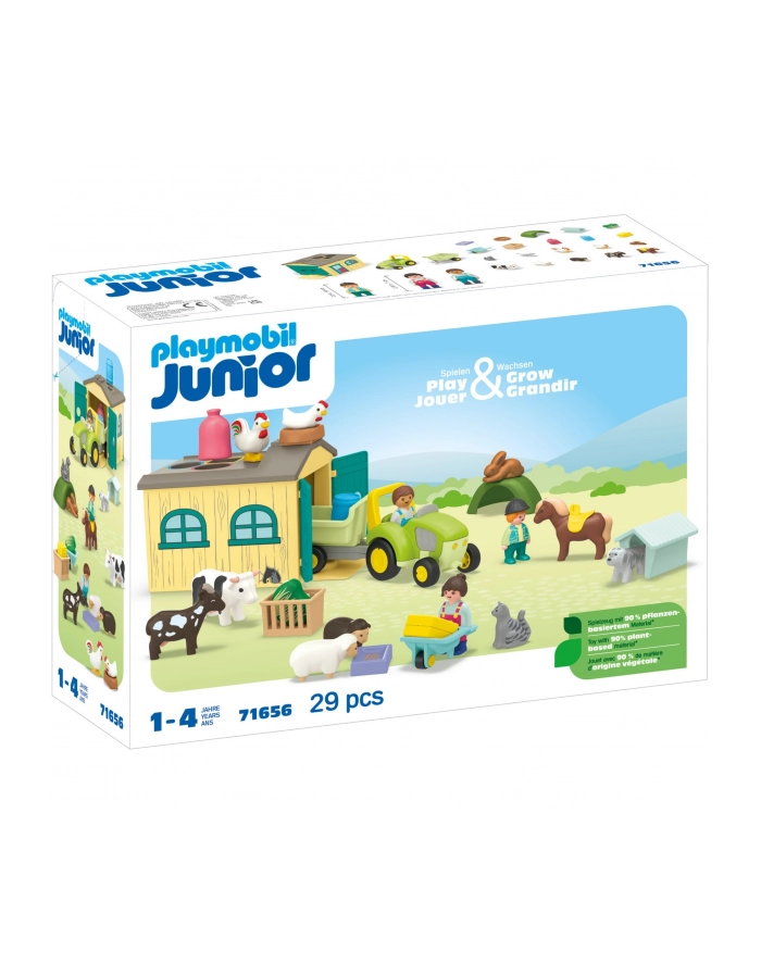PLAYMOBIL 71656 Junior: Farm adventure with tractor, trailer and animal friends, construction toy główny