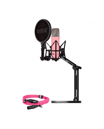 Rode Microphones NT1 Signature +XLR cable+Desktop Studio Arm, microphone (pink, bundle)