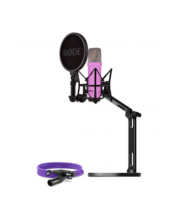 Rode Microphones NT1 Signature +XLR cable+Desktop Studio Arm, microphone (purple, bundle)