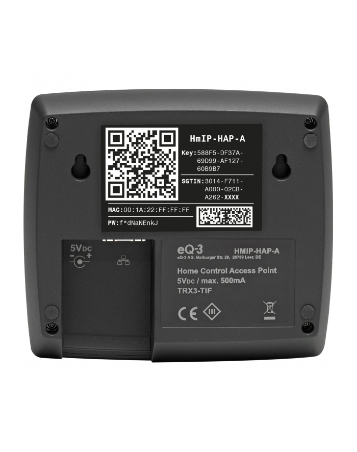 Homematic IP Smart Home Access Point (HmIP-HAP-A), Central Unit (anthracite) główny