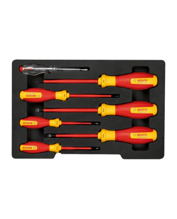 bosch powertools Bosch VDE screwdriver set PH/SL Professional, 7-piece (red/yellow, 6 VDE screwdrivers, phase tester SL3)