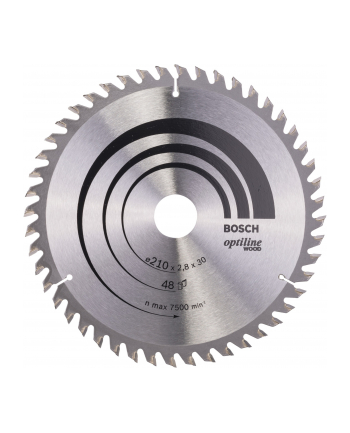 bosch powertools Bosch circular saw blade Optiline Wood,  210mm, 48Z (bore 30mm, for hand-held circular saws) nr 1