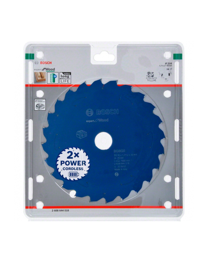 bosch powertools Bosch circular saw blade Expert for Wood,  216mm, 24Z (bore 30mm, for cordless miter saws) główny