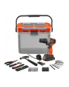 BLACK+DECKER cordless impact drill BCKSB02, 18Volt (orange/black, Li-ion battery 1.5Ah, storage box, 62-piece accessory set) - nr 1