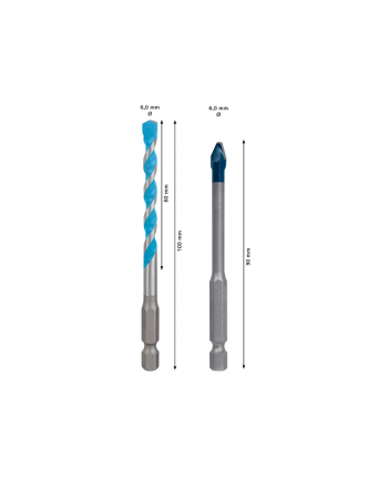 bosch powertools Bosch Expert HEX-9 HardCeramic + HEX-9 MultiConstruction drill bit set, ? 6mm (2-piece)