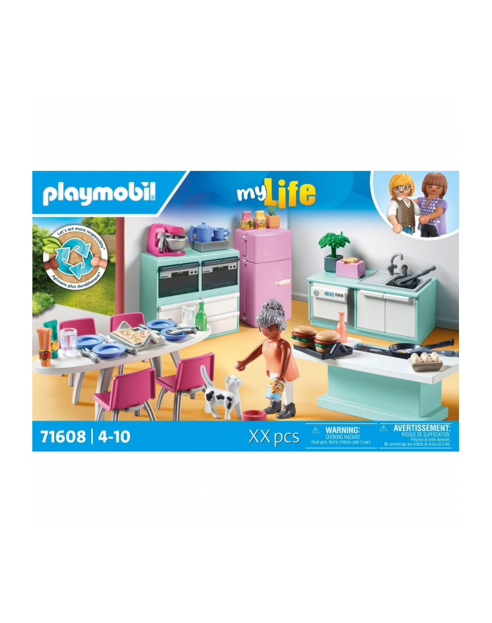 PLAYMOBIL 71608 My Life Kitchen with Dining Area, Construction Toy główny
