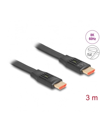 DeLOCK High Speed HDMI Ribbon Cable 48 Gps 8K 60Hz (black, 3 meters)