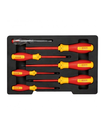 bosch powertools Bosch VDE screwdriver set TX Professional, 7-piece (red/yellow, 6 VDE screwdrivers, phase tester SL3)