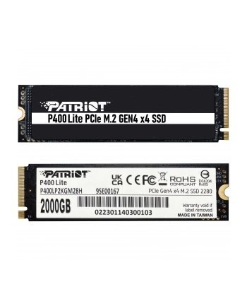 patriot memory Dysk SSD Patriot P400 Lite 2TB M2 2280 PCI-E x4 Gen4 NVMe (P400LP2KGM28H) nr 1