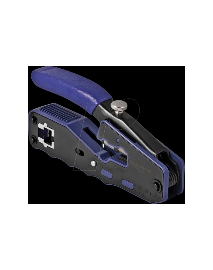 DeLOCK Crimping pliers for 8P/ RJ45 MODULARNY plugs, crimping pliers (black/blue, with blade and stripper (Easy-Connect)) główny