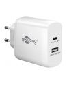 goobay USB-C dual fast charger, PD, GaN, 65 watts (BIAŁY, 1x USB-C, 1x USB-A, Power Delivery) - nr 1