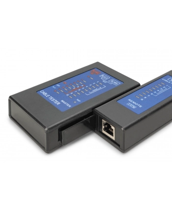 digitus Tester kabli sieciowych i komunikacyjnych LED, kat.5e-kat.6A, (RJ45, RJ12, RJ11), Auto-Scan z PoE nr 1