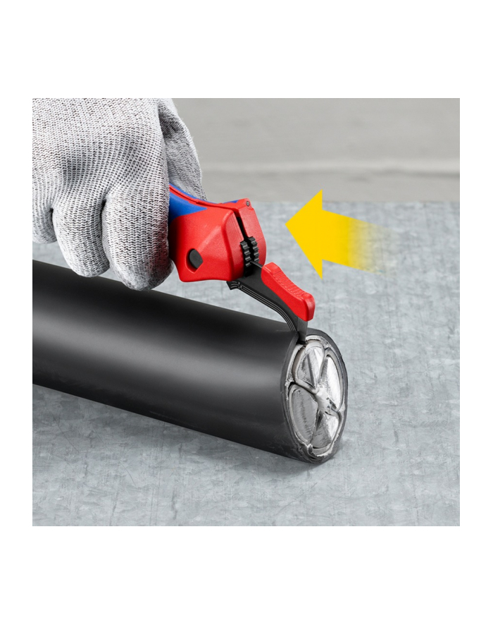 KNIPEX stripping knife 16 50 145 SB, stripping/stripping tool (red/blue, with ratchet function) główny