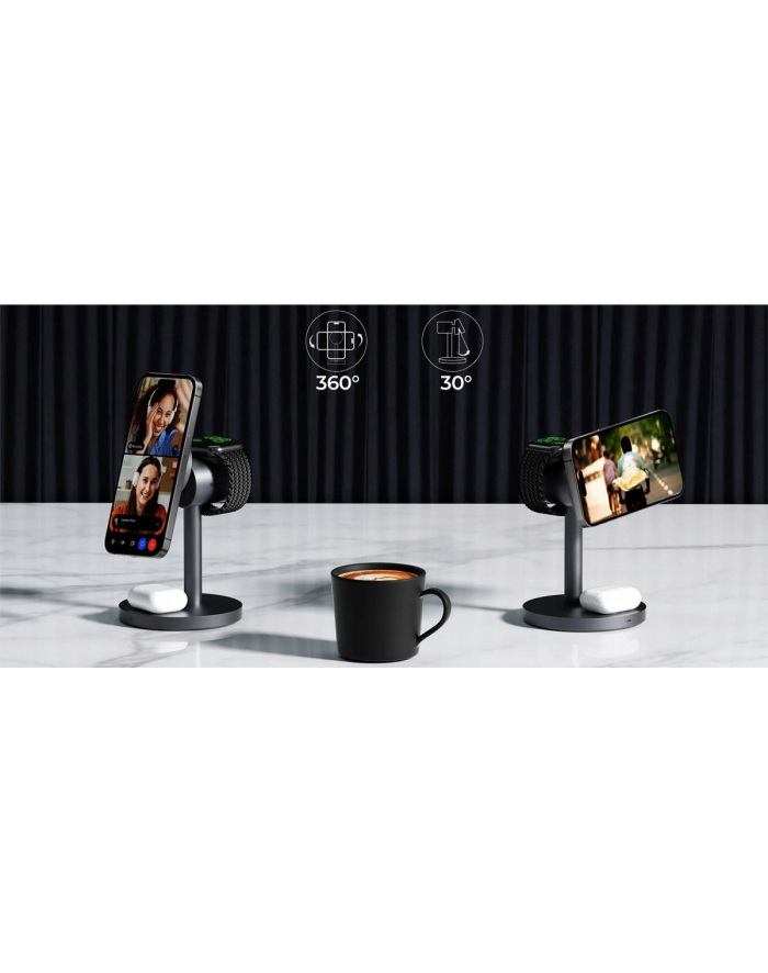aukey LC-MC311 ładowarka bezprzewodowa 3w1 Qi2 15W MagSafe + ładowarka PD 30W główny