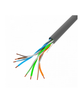 Kabel LAN Lanberg UTP Kat.5e 100m drut CU szary CPR + Fluke passed nr 1
