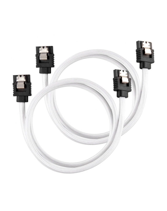 CORSAIR Premium Sleeved SATA Data Cable Set with Straight Connectors White 60cm główny