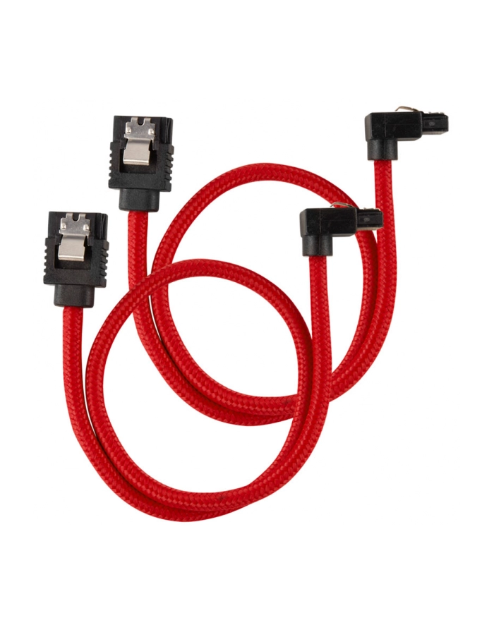 CORSAIR Premium Sleeved SATA Data Cable Set with 90degree Connectors Red 30cm główny