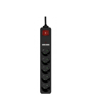 GEMBIRD ENERGENIE SPG5-U2-5 listwa zasilająca z USB 5 gniazd + 2x USB 2A 1.5m czarna