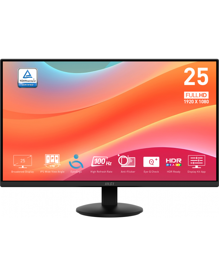 MSI PRO MP252L 23.8inch IPS FHD 250cd/m2 100Hz 4ms HDMI DP główny