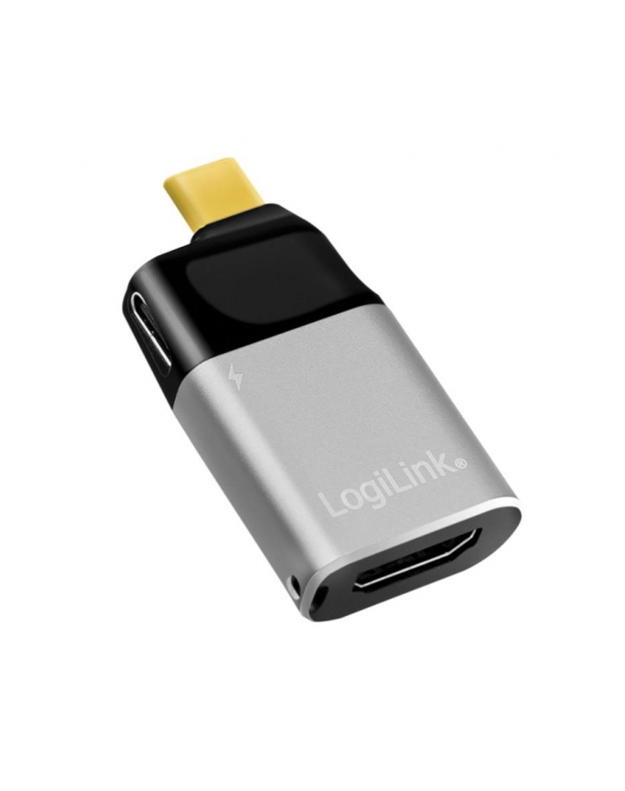LOGILINK CUA0203 Adapter USB typu C C/M na HDMI-A+USB-C 4K PD aluminium czarny/szary główny