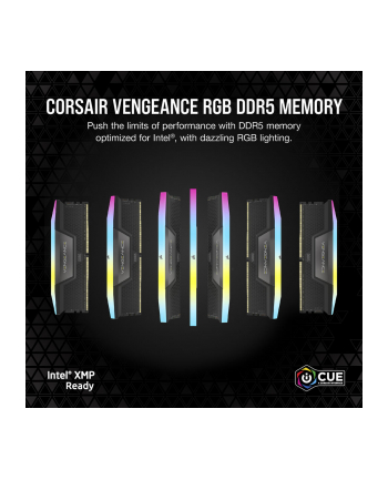 CORSAIR VENGEANCE RGB 32GB 2x16GB DDR5 6000MHz DIMM CL38-44-44-96 1.35V Std PMIC Intel XMP Memory Black