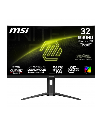 MSI MAG 321CUPDF 31.5inch Rapid VA UHD Curve 1500R 320Hz 1ms 2xHDMI 2.1 DP 1.4a USB-C Headphone Tilt Height Swivel Black