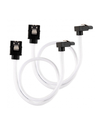 CORSAIR Premium Sleeved SATA Data Cable Set with 90degree Connectors White 30cm nr 1