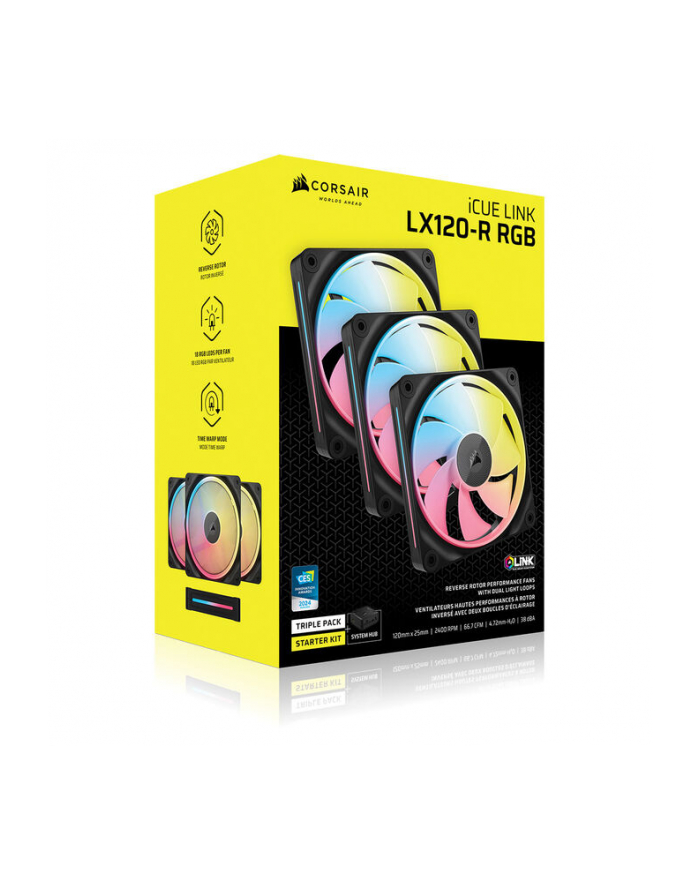 CORSAIR iCUE LINK LX120-R RGB 120mm Triple Fan Kit główny
