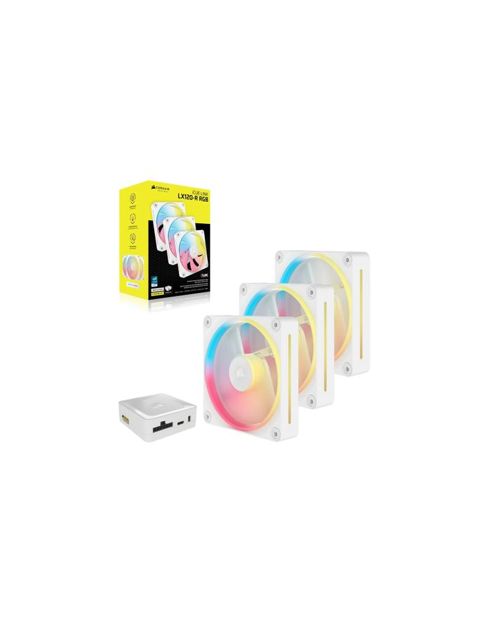 CORSAIR iCUE LINK LX120-R RGB White 120mm Triple Fan Kit główny