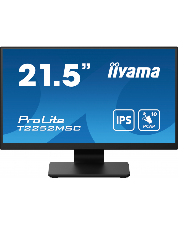 iiyama Monitor 22 cale T2252MSC-B2AG 10 PKT. POJ,IPS,HDMI,DP,2x1W,7H,2xUSB,  AG-(Anti Glare) główny