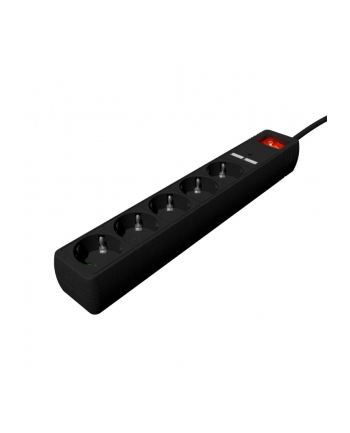 GEMBIRD ENERGENIE SPG5-U2-5 listwa zasilająca z USB 5 gniazd + 2x USB 2A 1.5m czarna