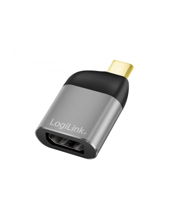 LOGILINK CUA0204 Adapter USB typu C USB-C/M na DP/F 8K aluminium czarny/szary nr 1