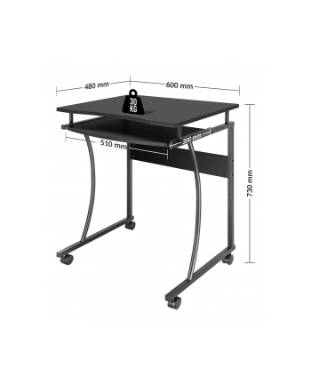 Manhattan Biurko Tisch Mit Tastaturablage 480X600X760Mm Lxbxh (425131) nr 1