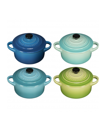 Le Creuset Stoneware Set of 4 petite Casseroles 10x5cm ocean