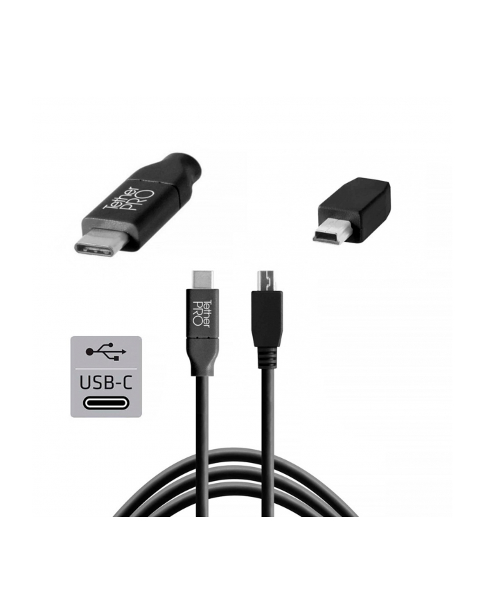 Tether Tools USB-C zu 2.0 Mini B 5-Pin 4,60m czarny główny