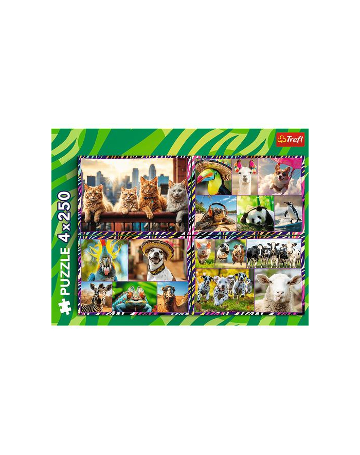 Puzzle 4x250el Zabwne zwierzaki 13313 Trefl główny