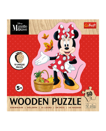 Puzzle 50el Drewniane konturowe. Wesoła Minnie 20279 Trefl nr 1