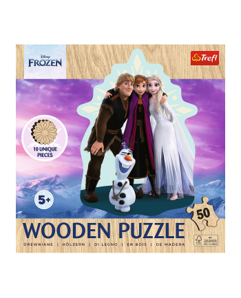Puzzle 50el Drewniane konturowe. Ulubiona Kraina lodu Disney Frozen 2 20283 Trefl nr 1