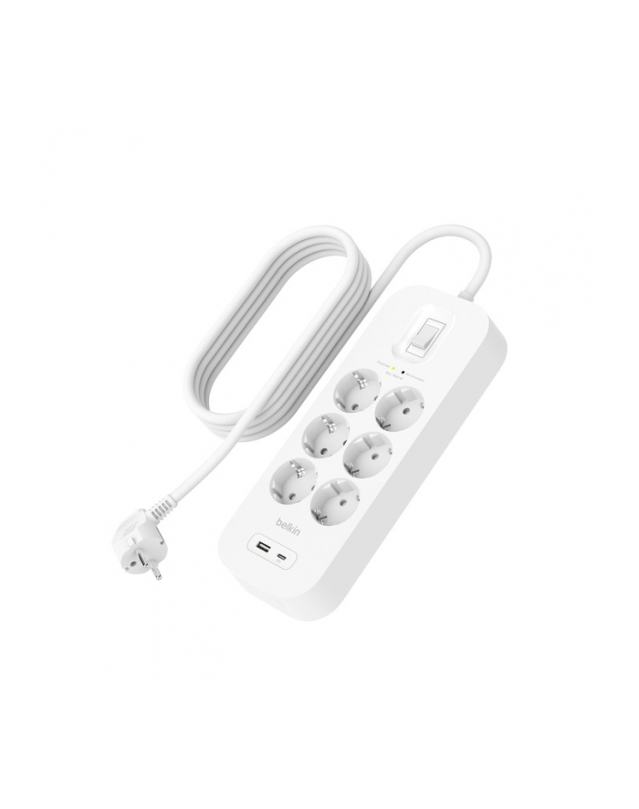 belkin Listwa zasilająca SurgePlus 6xschuko 1xUSB-A 1xUSB-C 650J 2m główny
