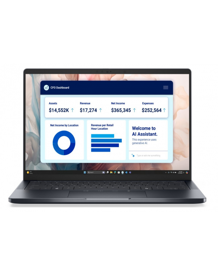 Laptop Dell Pro 14 Premium PA14250 W11P Ultra 5 236V/16GB/512GB/14.0 FHD+ 300nit/Arc/FgrPr/Cams'Mic/WLAN+BT/BcklKb/3C/vPro/3YPS Magnesium główny