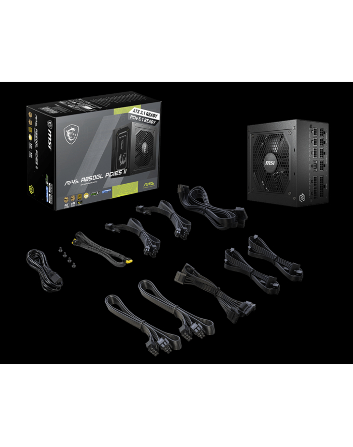 msi Zasilacz MAG A850GL PCIE5 II 850 W 80 Plus Gold Full Modular główny