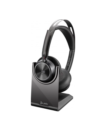 poly Zestaw słuchawkowy Voyager Focus 2  certyfikatem Microsoft Teams USB-C-C z podstawką ładującą, przejściówka USB-C/A 9T9J6AA nr 1