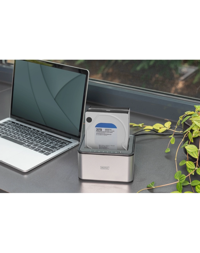 digitus Stacja dokująca USB 3.0 Super Speed do 2x SSD/HDD 2.5/3.5' SATA III max.2x20TB z funkcją klonowania główny