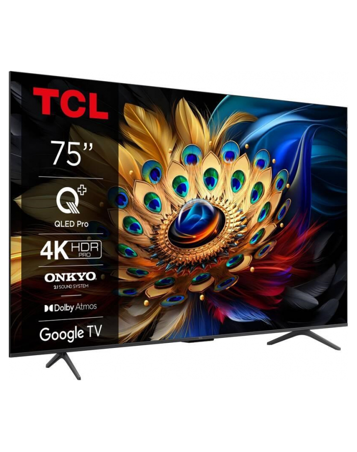 Telewizor TCL 75C655 QLED 75' 4K Ultra HD Google TV Dolby Atmos DVB-T2 Titan główny