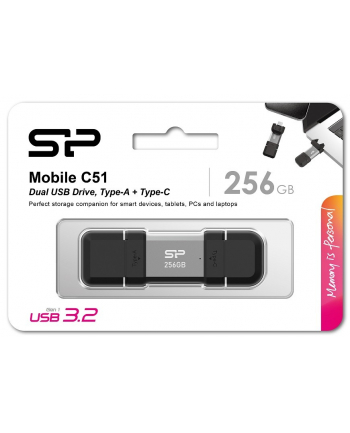 silicon power Pendrive C51 256GB USB-A USB-C 200 MB/s Srebrny nr 1
