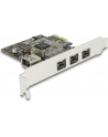 Delock Karta sieciowa PCIe-Card > 3x ect. FireWire B + int. A (89864) - nr 21