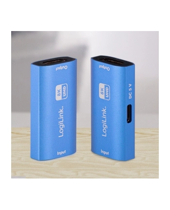 logilink Repeater HDMI, 8K/60HZ, HDCP2.3, Alu, niebieski nr 1