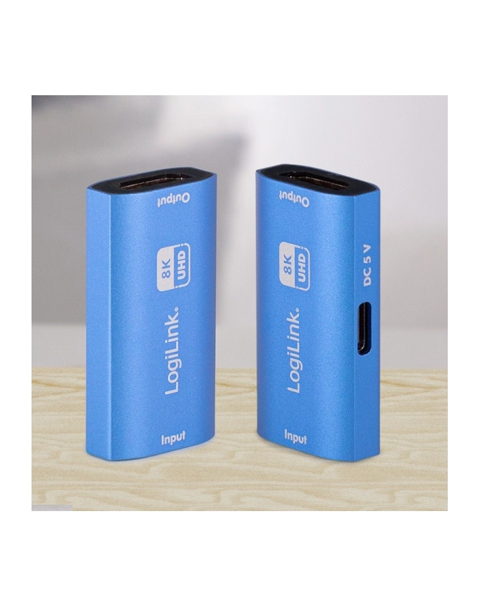 logilink Repeater HDMI, 8K/60HZ, HDCP2.3, Alu, niebieski główny